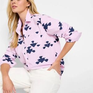 Nic+Zoe STAMPED STRIPE WOVEN SHIRT